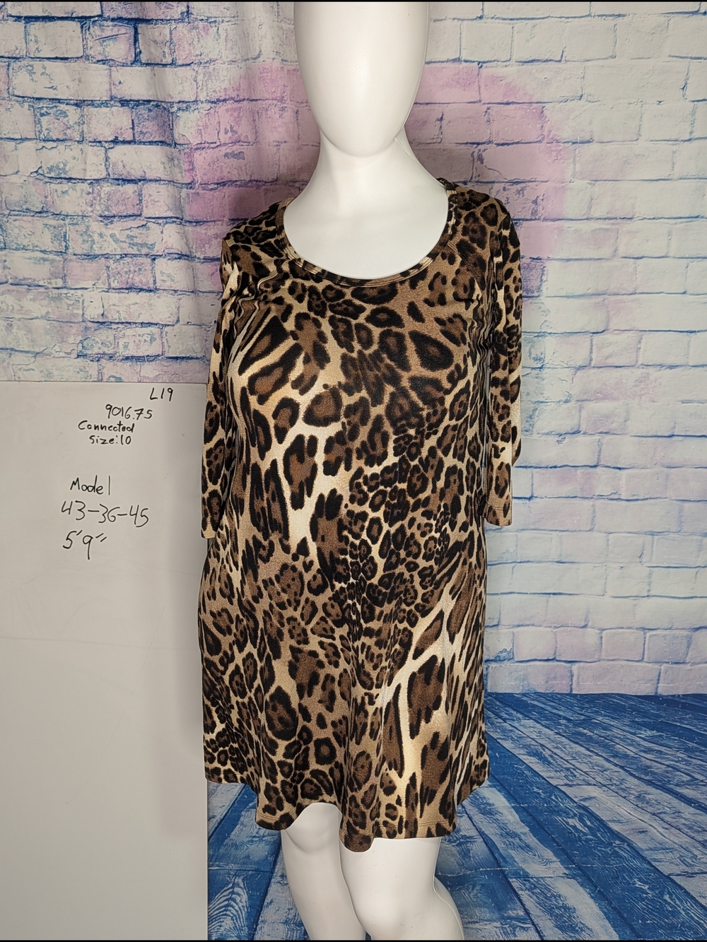 connected apparel Leopard Print Scoop Neck Tunic - Brown/Tan/Black